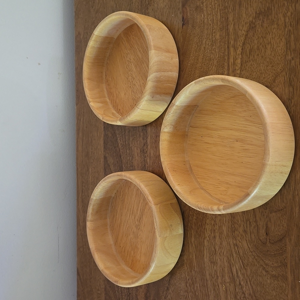 Set of Three Wooden Bowls